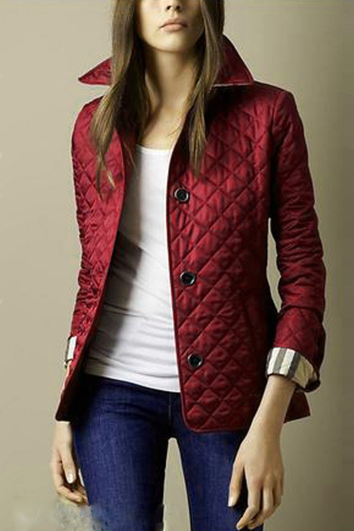 Veste Matelassée Femme Boutonnée Et Coupe Ajustée