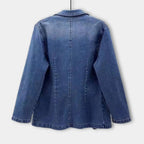 Veste Blazer En Jean Femme À Épaules Structurées