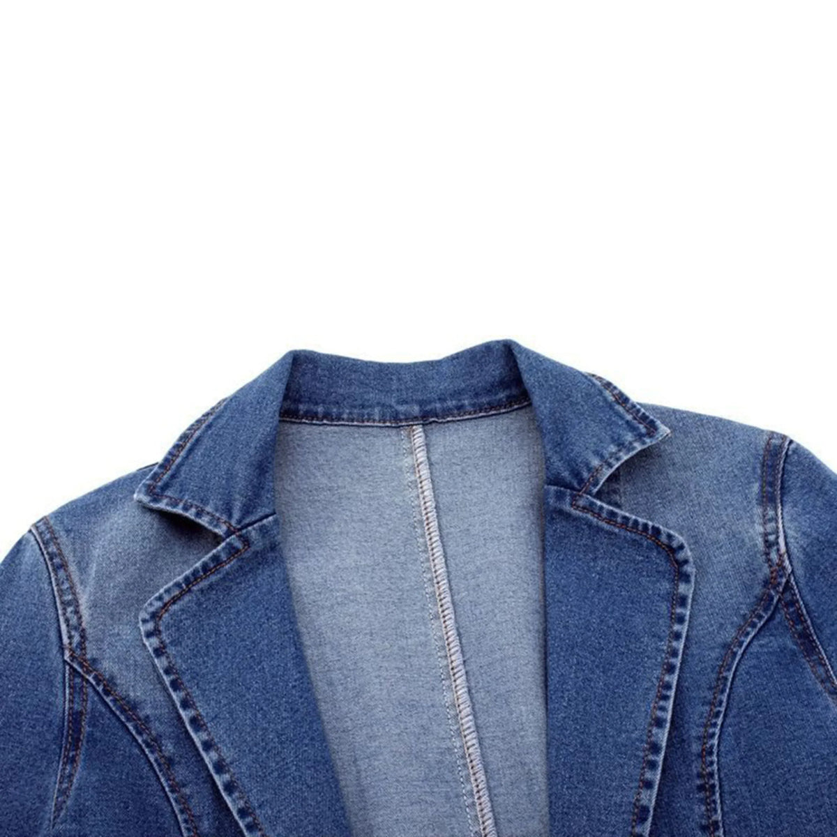 Veste Blazer En Jean Femme À Épaules Structurées
