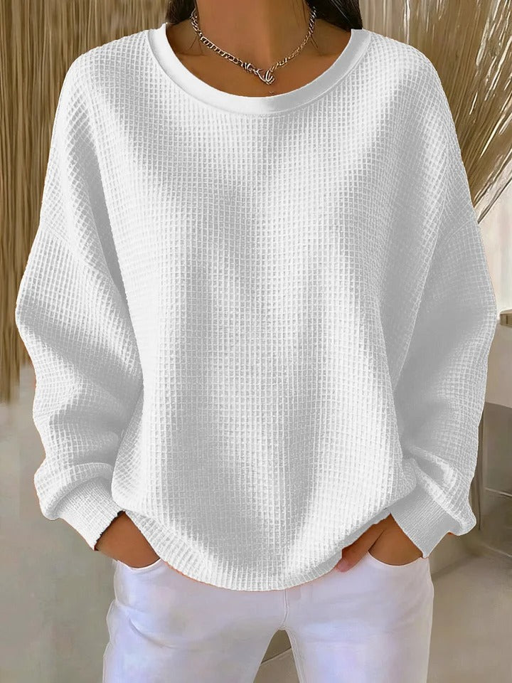 Pull Femme En Tricot Doux À Coupe Ample Et Épurée