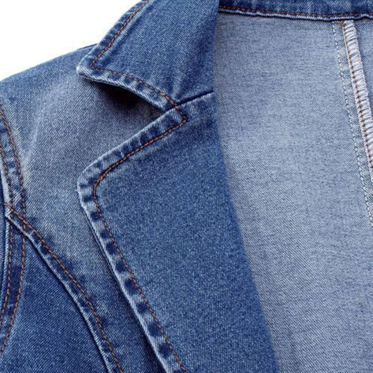 Veste Blazer En Jean Femme À Épaules Structurées