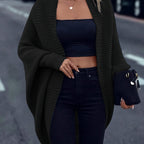Cardigan mi-long coupe cocon à devant ouvert pour femme