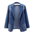 Veste Blazer En Jean Femme À Épaules Structurées