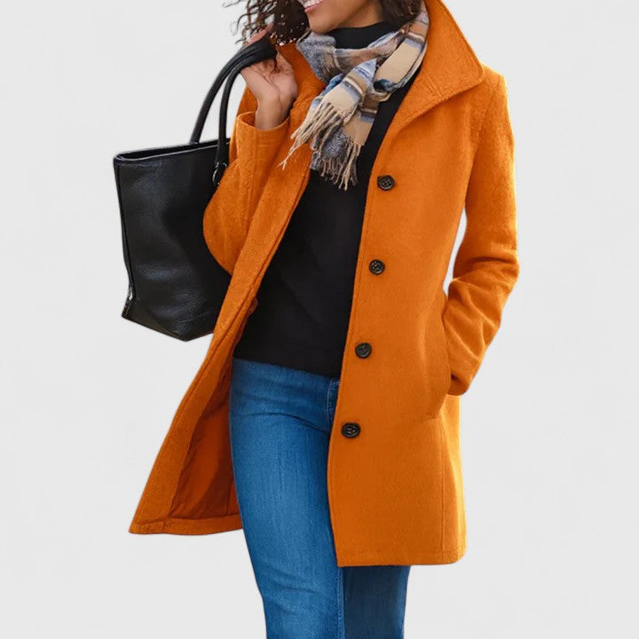 Manteau léger boutonné coupe classique pour femme