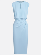 Robe Midi Femme Drapée À Décolleté Ouvert Et Coupe Ajustée