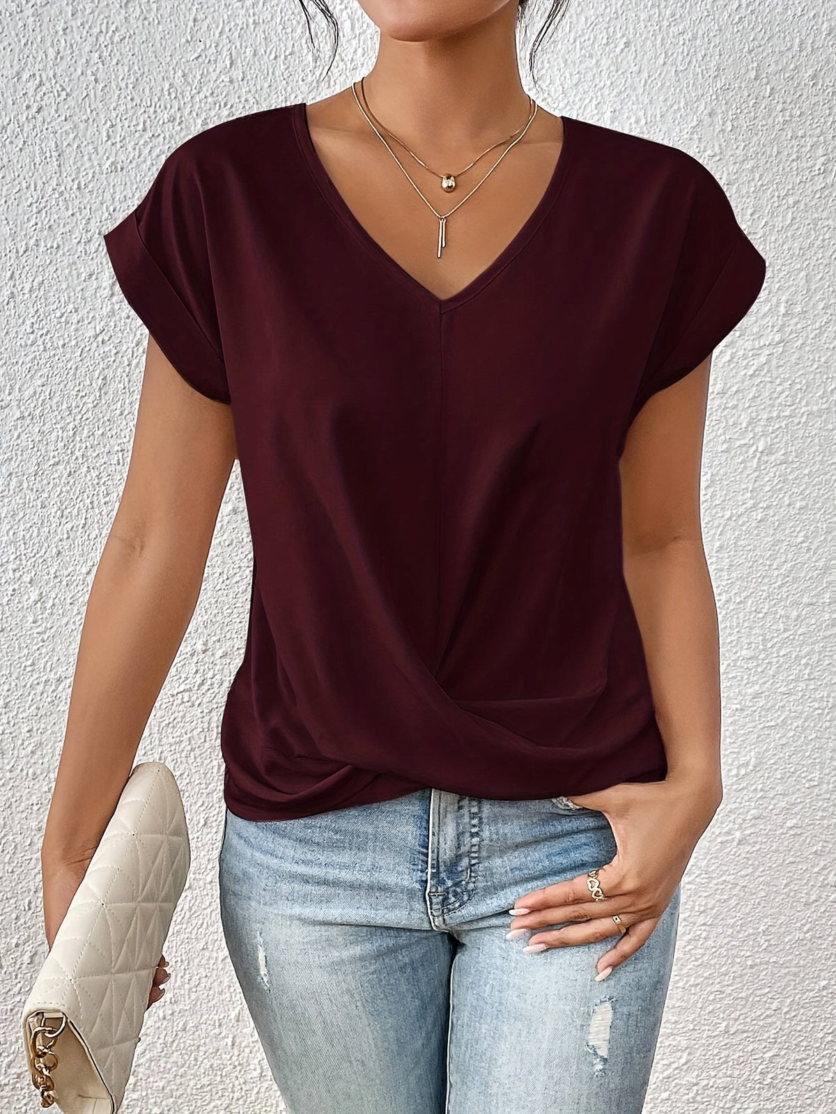 T-shirt col cœur pour femme