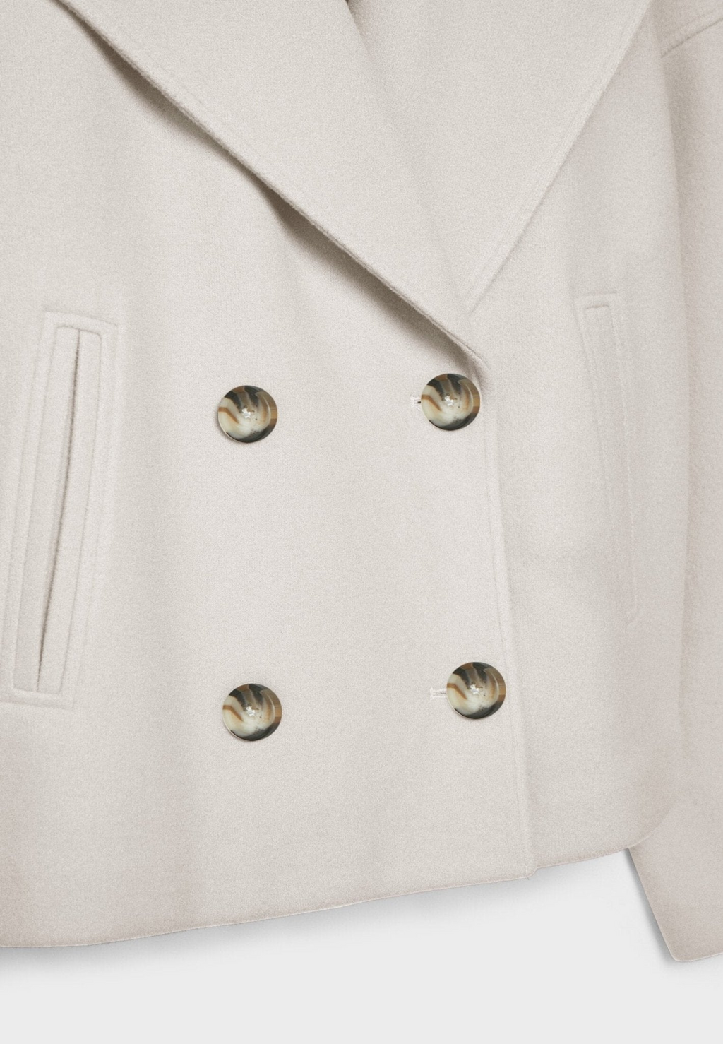 Blazer Court Femme À Revers Pointus Et Double Boutonnage