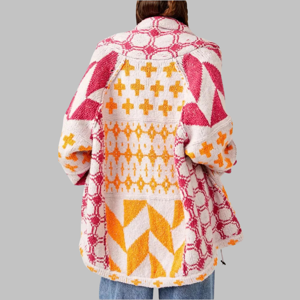Cardigan boutonné coupe oversize intemporel pour femme