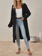 Trench Long Femme En Coton Mélangé À Taille Ajustée