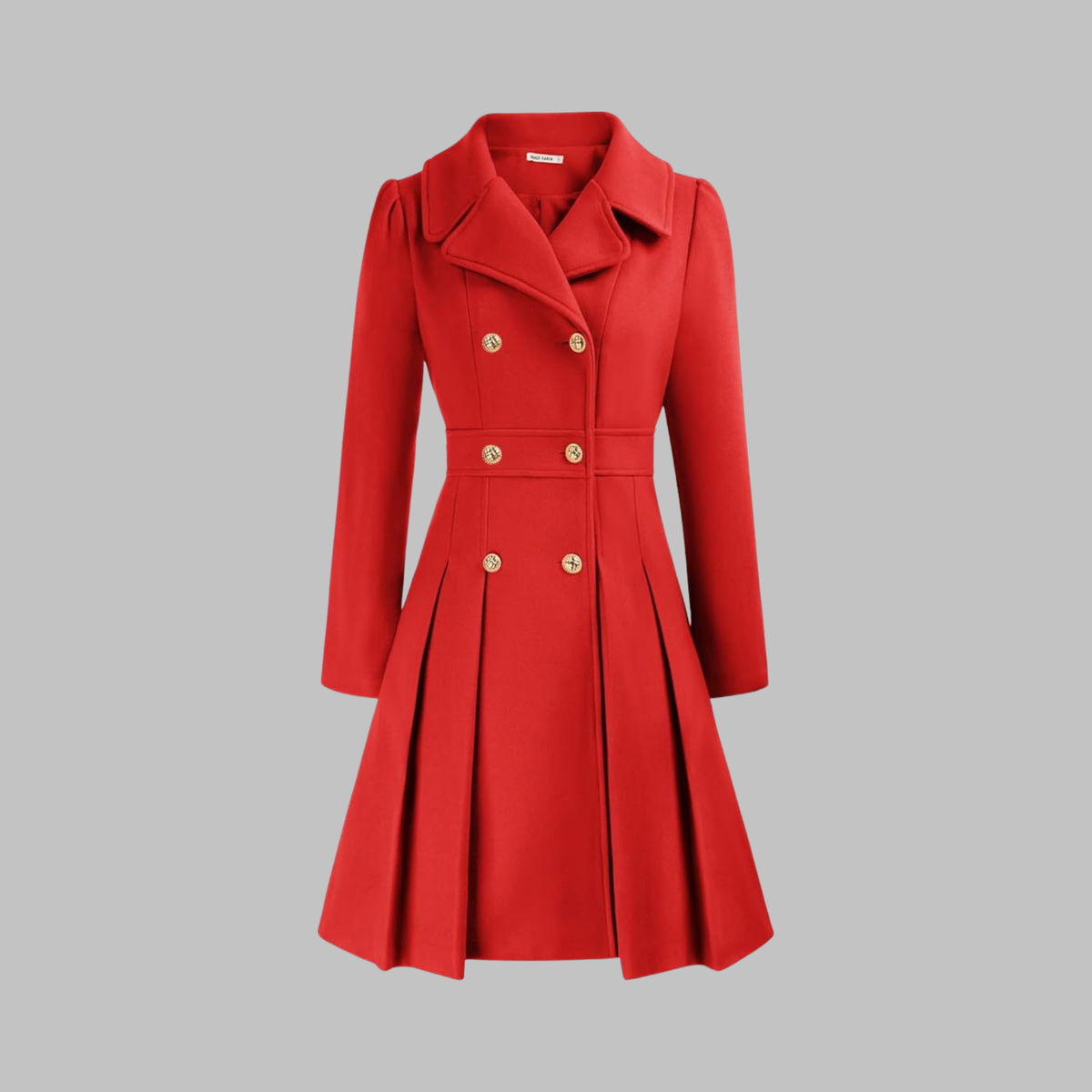 Manteau à double boutonnage et manches longues pour femme