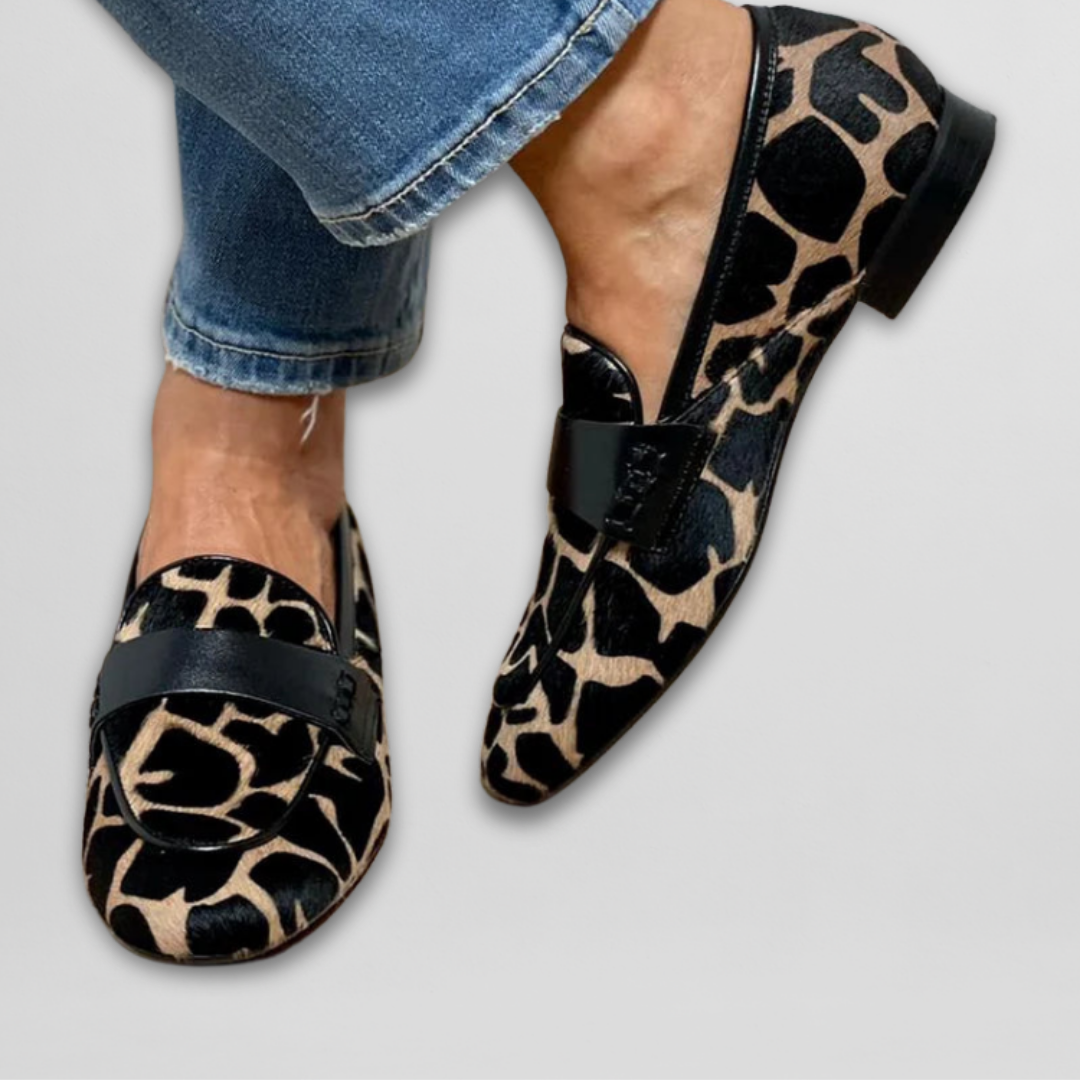 Mocassins à imprimé animal pour femme