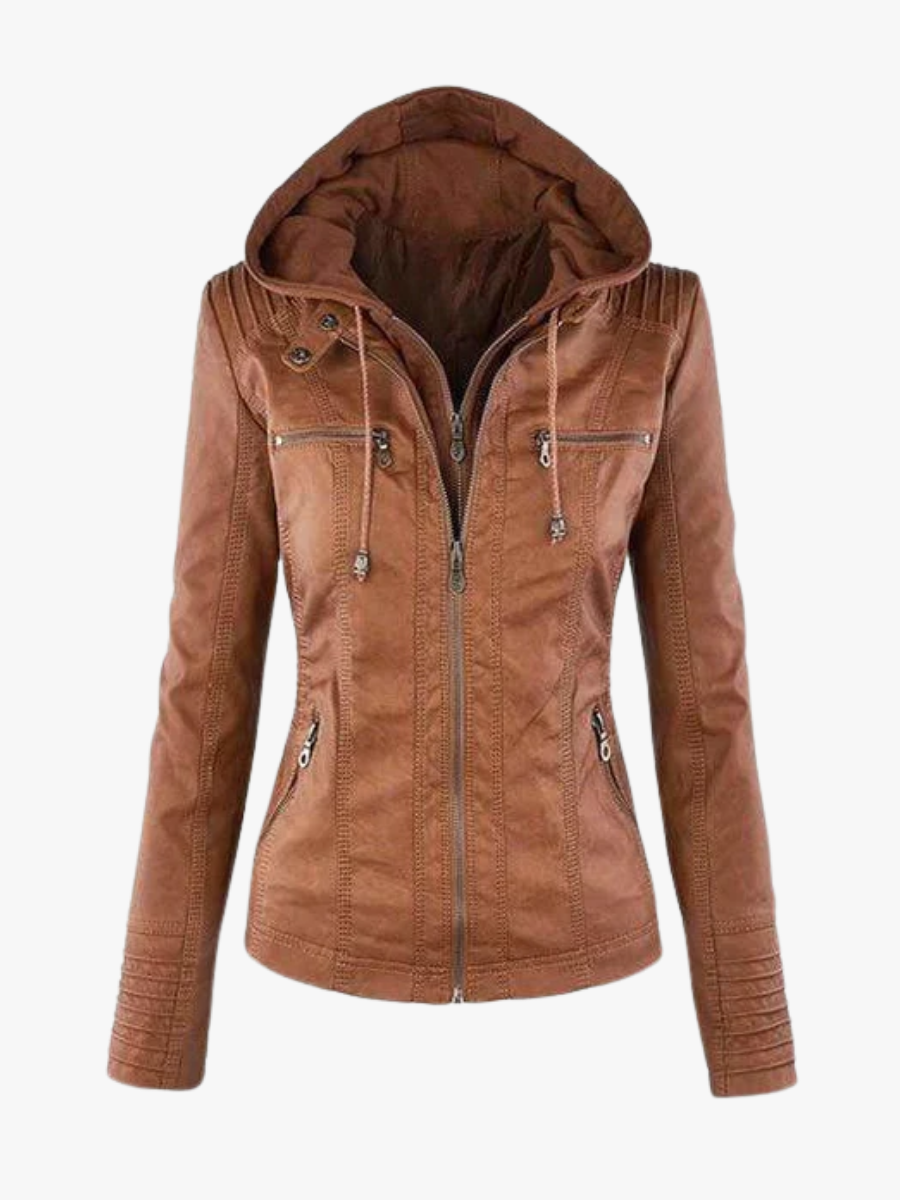 Veste Femme Hiver À Capuche Zippée Et Double Couche