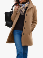Manteau Femme Hiver À Coupe Droite Et Fermeture Boutons