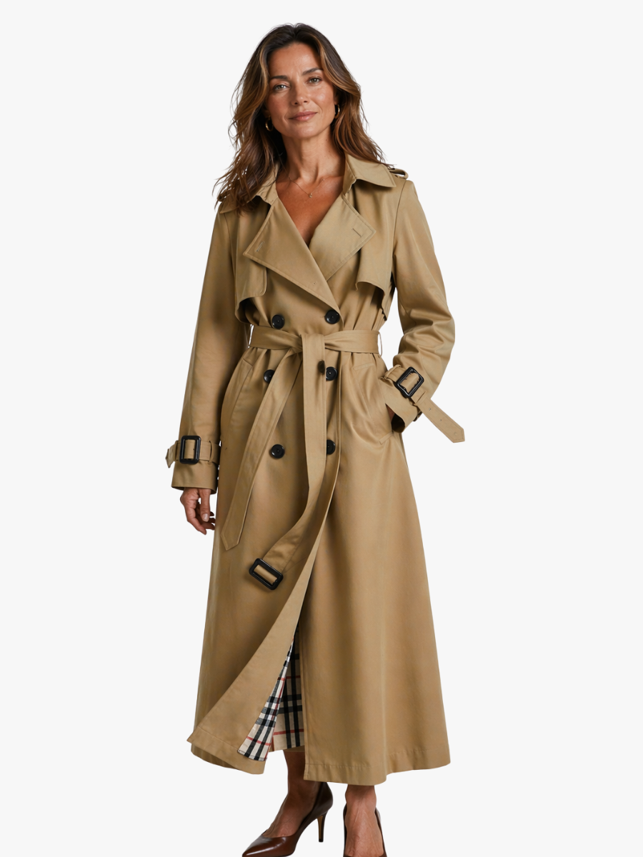 Trench Femme Ceinturé À Double Boutonnage Classique