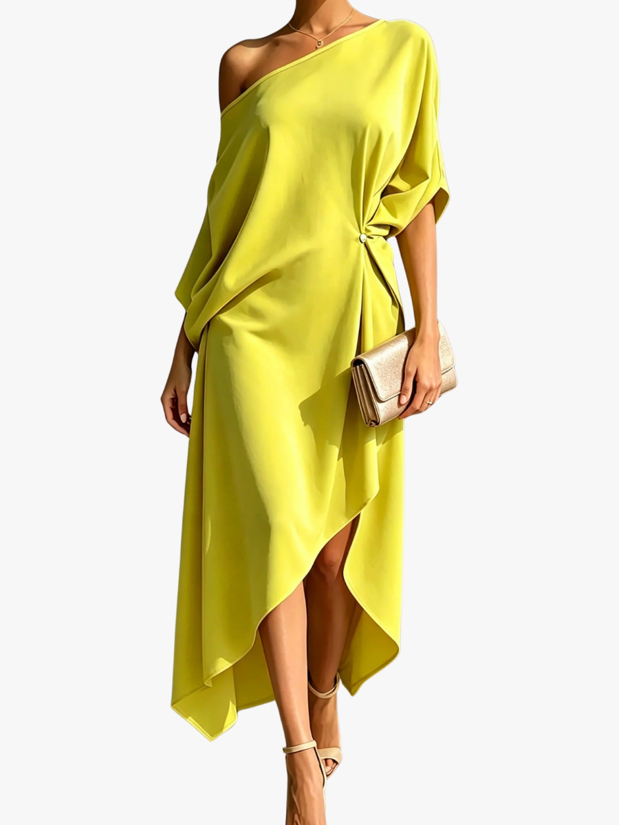 Robe midi asymétrique à une épaule pour femme