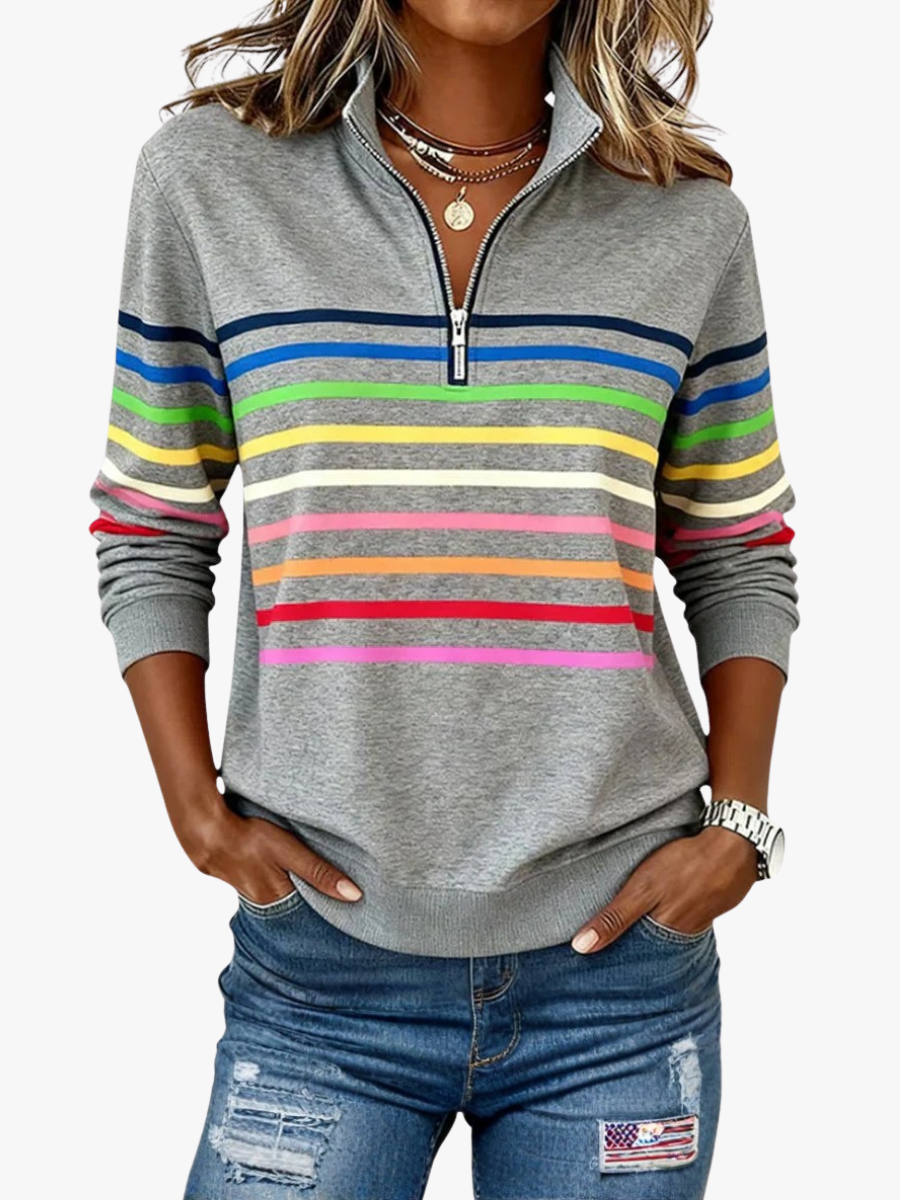 Pull Femme En Maille Colorée À Coupe Ample Et Confortable