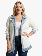Veste En Jean Femme Maille De Coton Coupe Ample