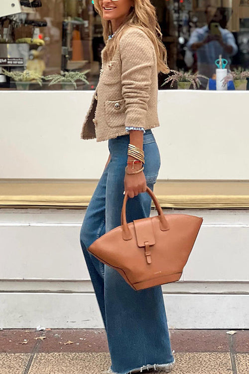Blazer Femme Élégant Coupe Structurée Et Col Rond