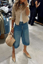 Blazer Femme Élégant Coupe Structurée Et Col Rond