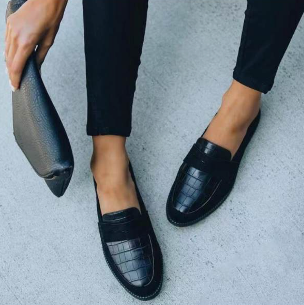 Mocassins Femme Noirs À Semelle Rembourrée