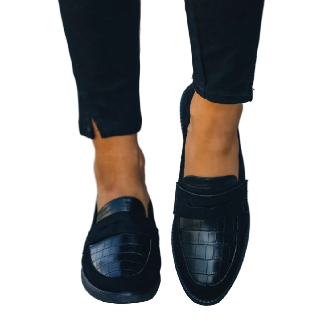 Mocassins Femme Noirs À Semelle Rembourrée