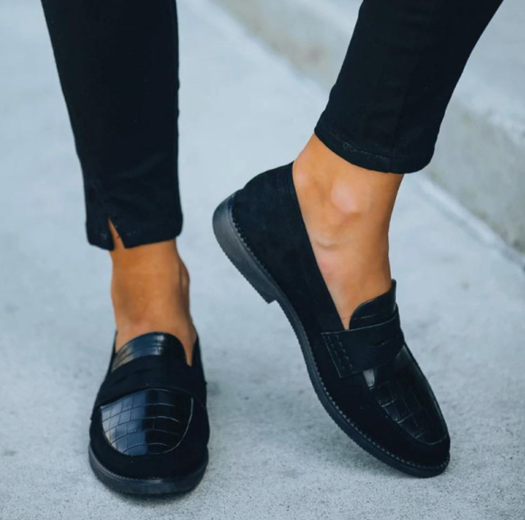 Mocassins Femme Noirs À Semelle Rembourrée