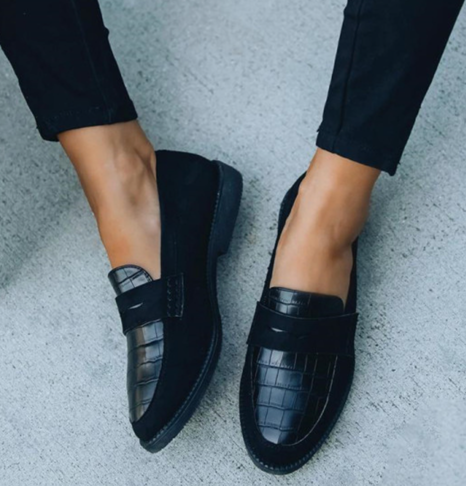 Mocassins Femme Noirs À Semelle Rembourrée
