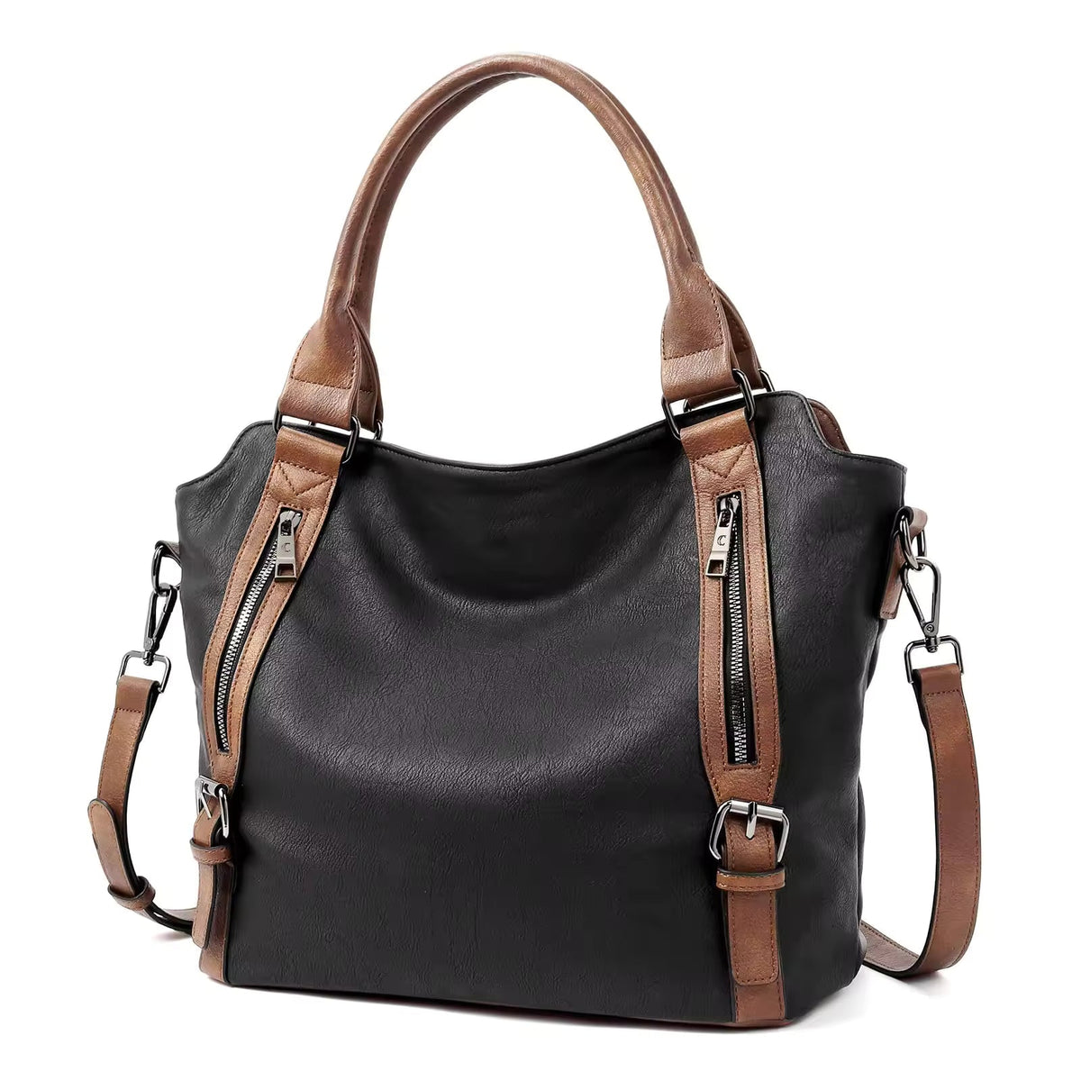 Sac Porté Épaule Femme En Similicuir À Fermeture Zippée