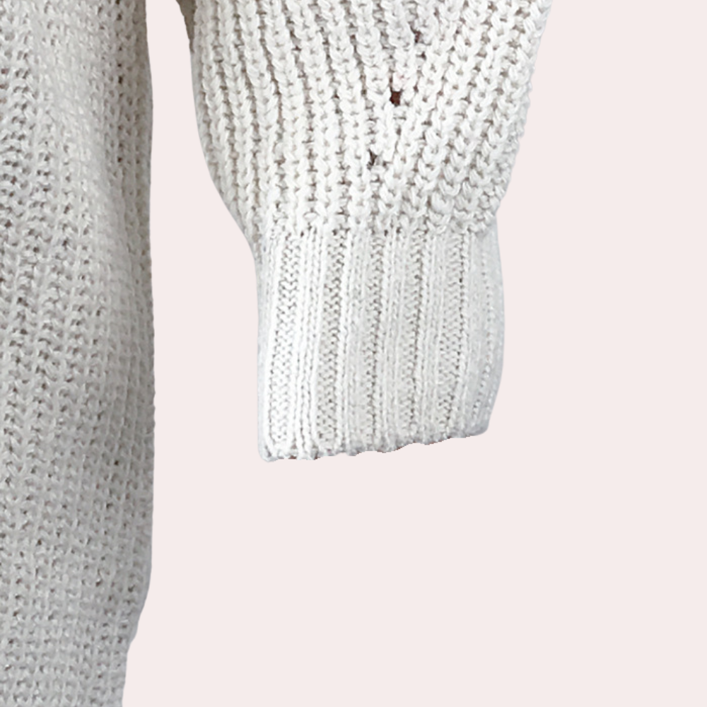 Pull Femme Oversize En Grosse Maille À Col Montant