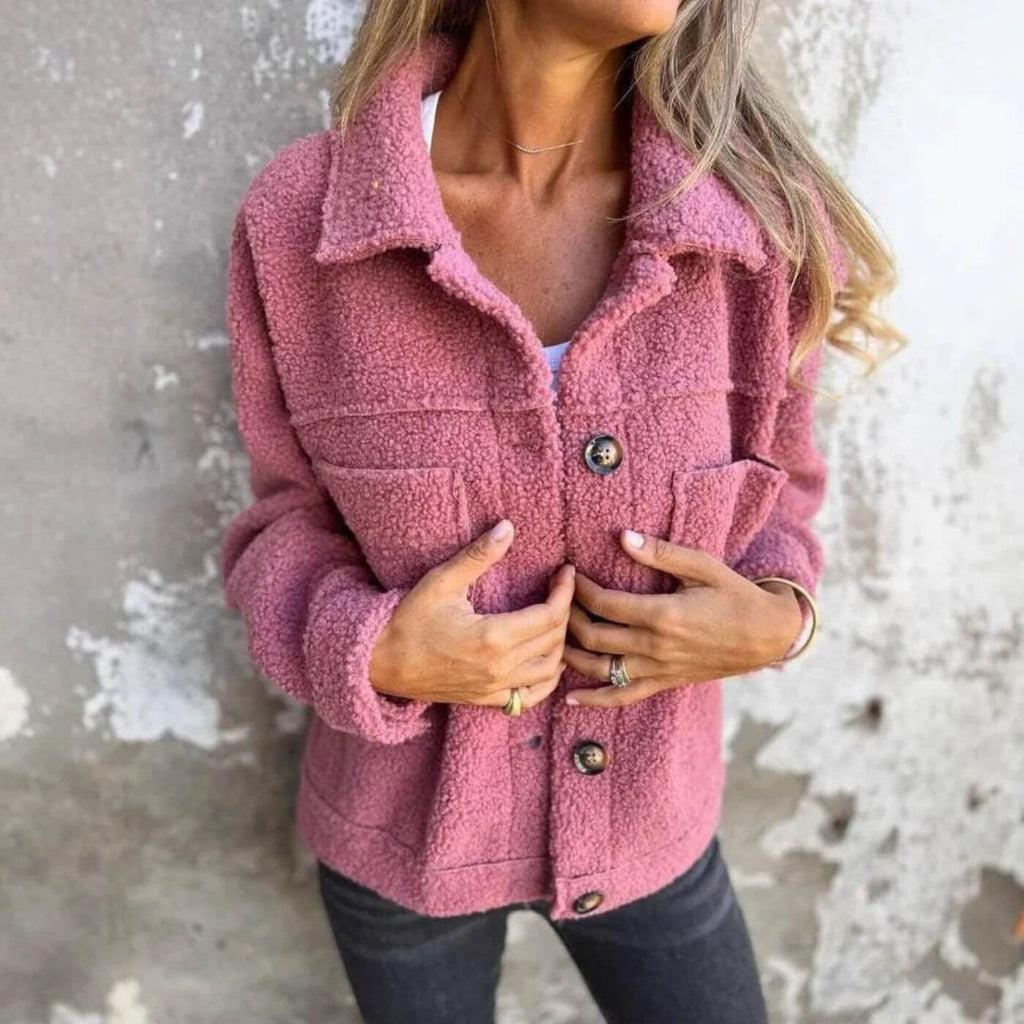 Veste Femme Doublée Chaude À Poches Et Coupe Fluide