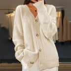 Cardigan Femme En Cachemire À Boutons Et Manches Longues