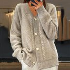 Cardigan Femme En Cachemire À Boutons Et Manches Longues