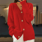 Cardigan Femme En Cachemire À Boutons Et Manches Longues