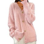 Cardigan Femme En Cachemire À Boutons Et Manches Longues