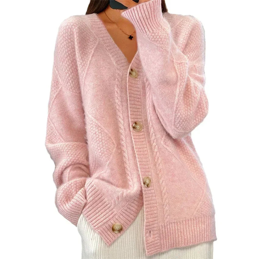 Cardigan Femme En Cachemire À Boutons Et Manches Longues
