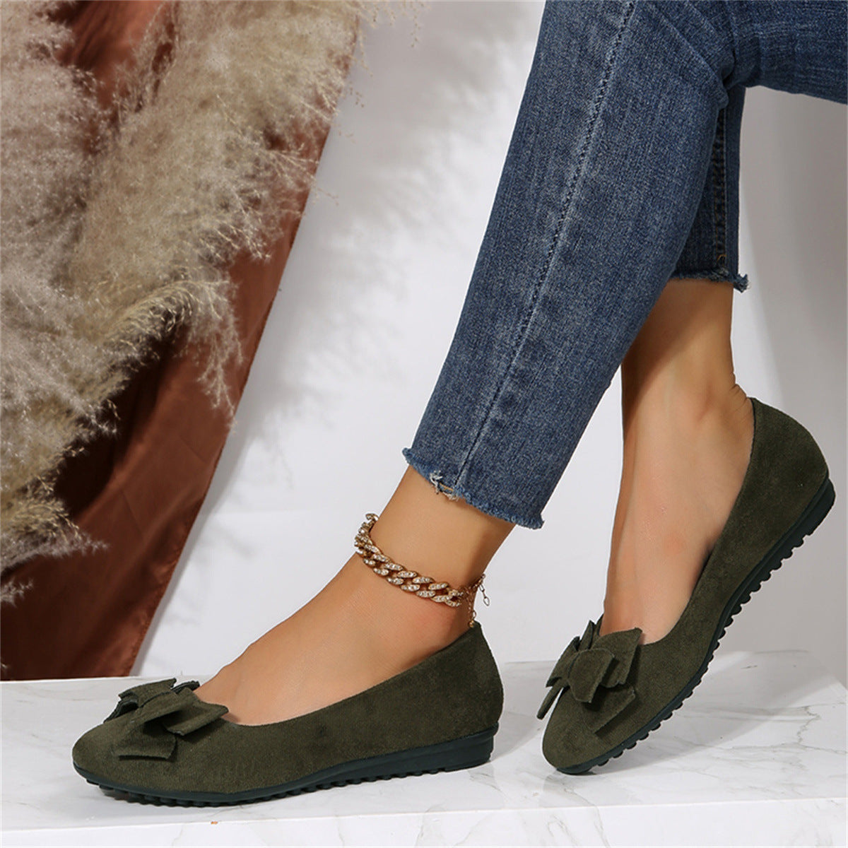 Mocassins Femme À Enfiler Ornés D'Un Nœud