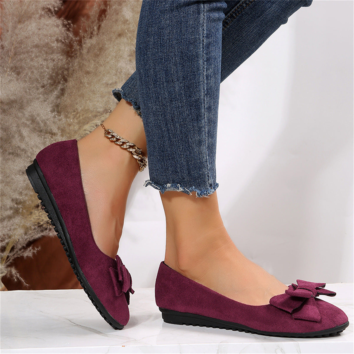 Mocassins Femme À Enfiler Ornés D'Un Nœud