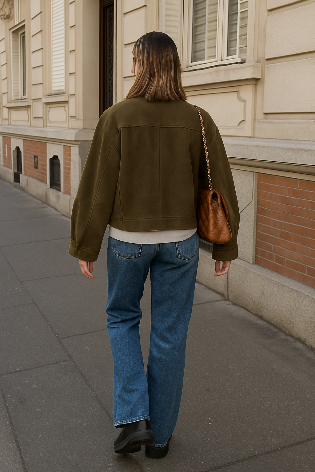 Veste Femme Oversize Effet Suédine À Col Classique