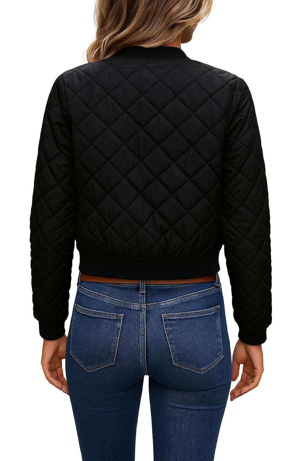 Veste Matelassée Femme Style Bomber À Motif Losanges