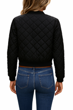 Veste Matelassée Femme Style Bomber À Motif Losanges