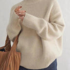 Pull Femme Oversize À Col Roulé En Cachemire Doux