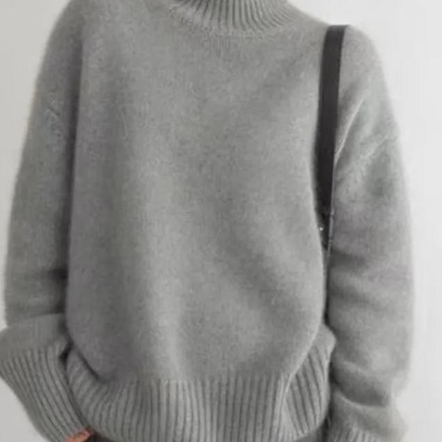 Pull Femme Oversize À Col Roulé En Cachemire Doux
