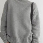 Pull Femme Oversize À Col Roulé En Cachemire Doux