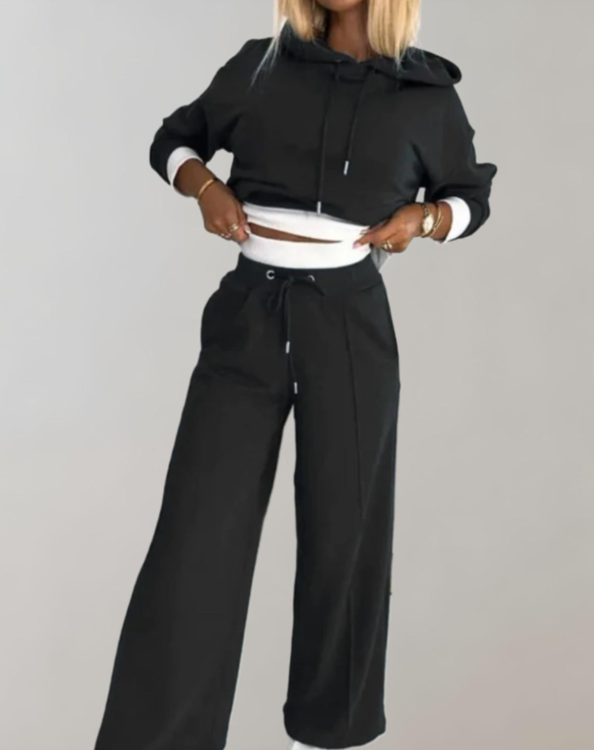 Ensemble Femme 2 Pièces Hoodie Et Pantalon Large