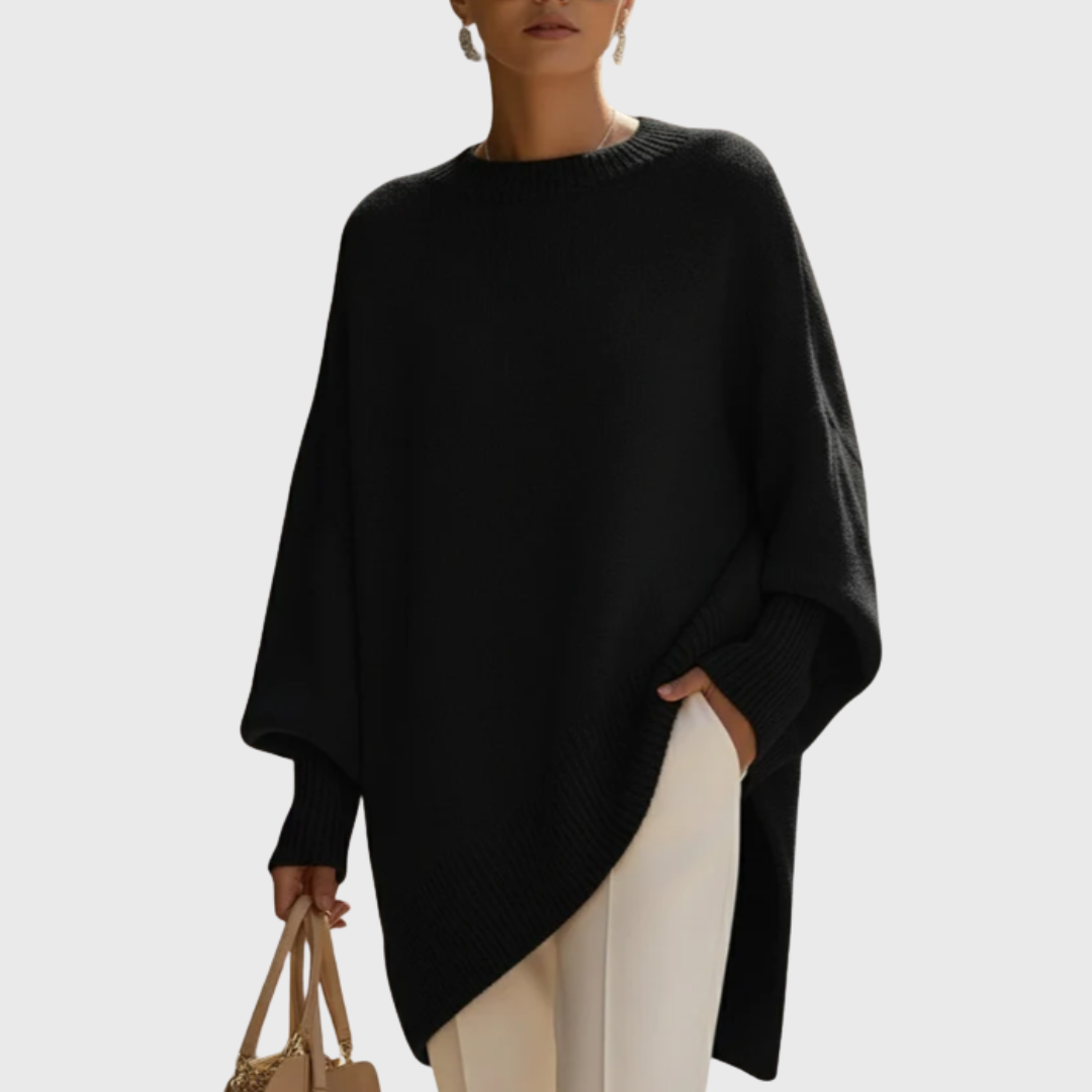 Pull Femme En Maille Douce À Manches Larges Et Coupe Fluide