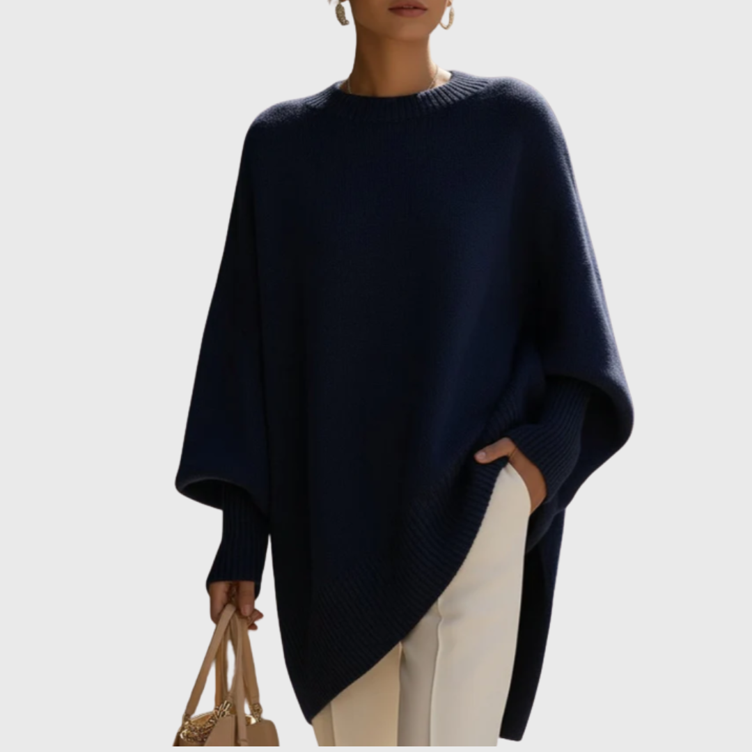 Pull Femme En Maille Douce À Manches Larges Et Coupe Fluide