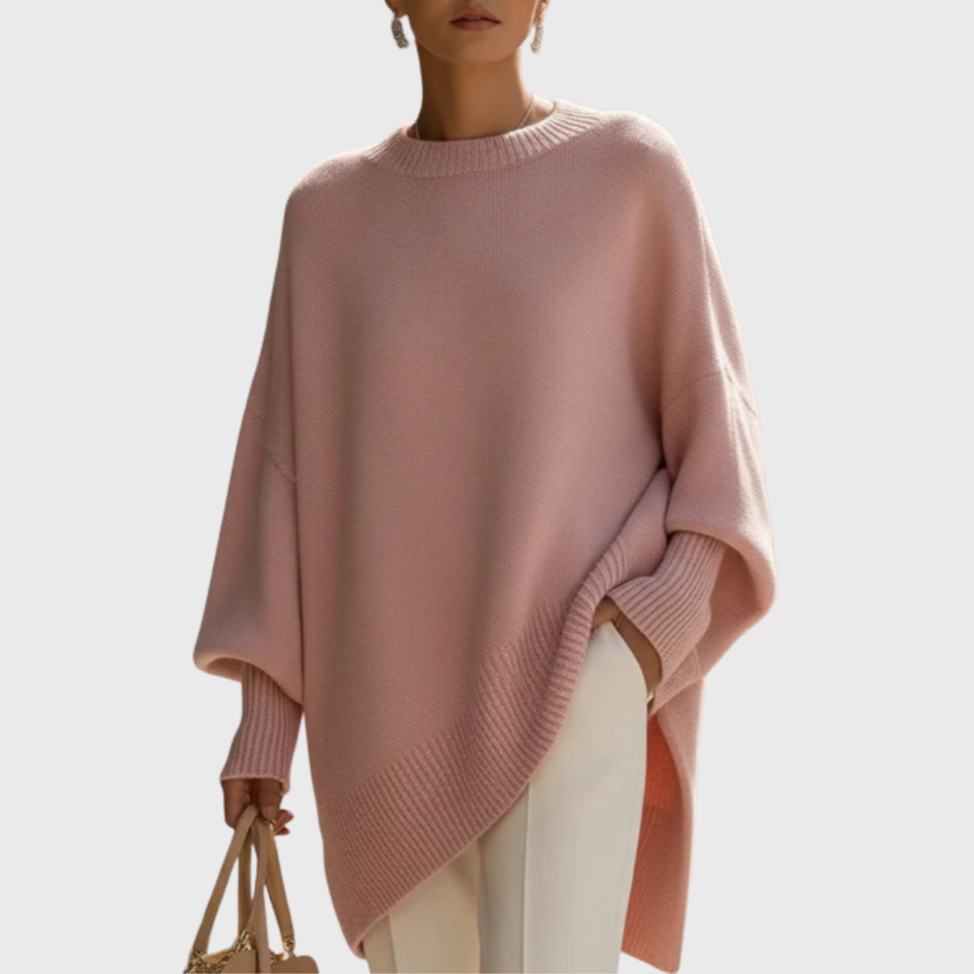 Pull Femme En Maille Douce À Manches Larges Et Coupe Fluide