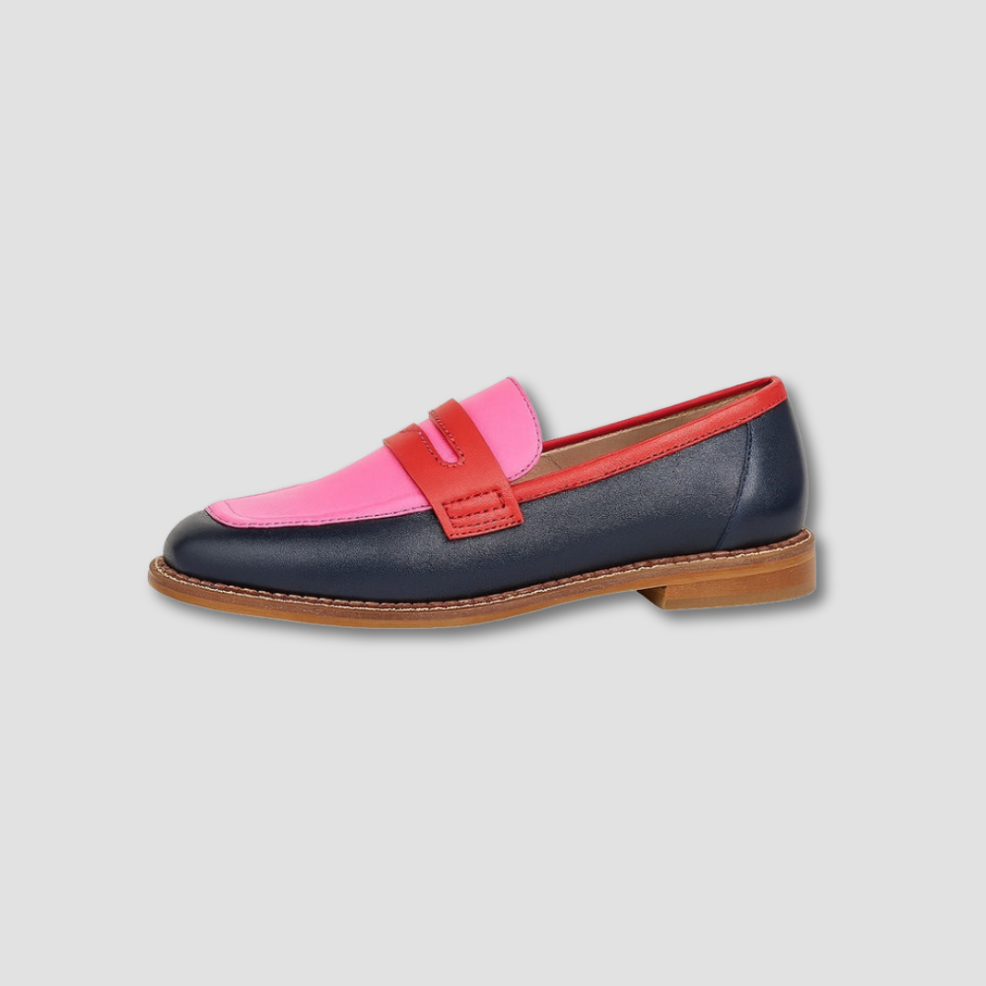 Mocassins Plats Femme À Bout Rond Et Motif Multicolore