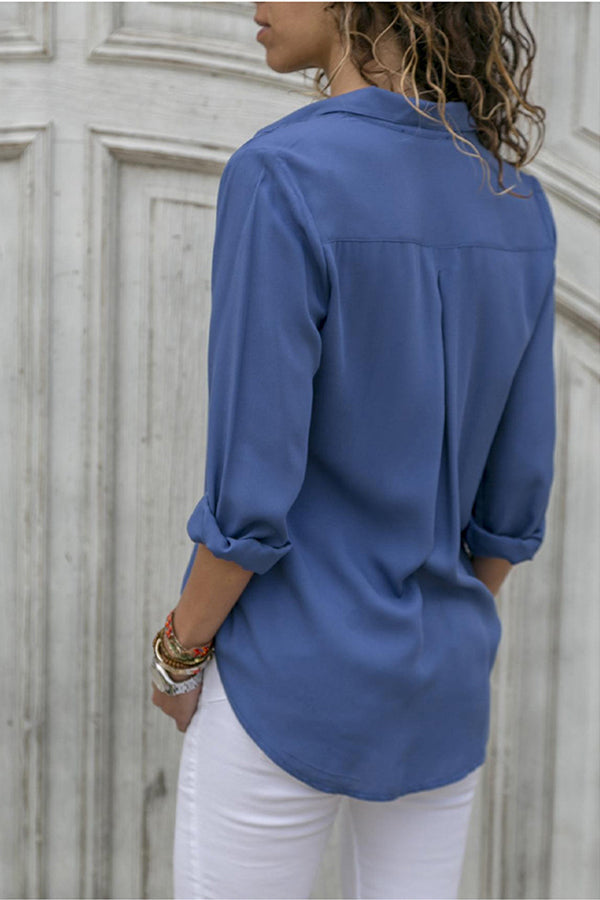 Chemisier Femme En Coton Ajusté Et Boutonné Pour Le Bureau