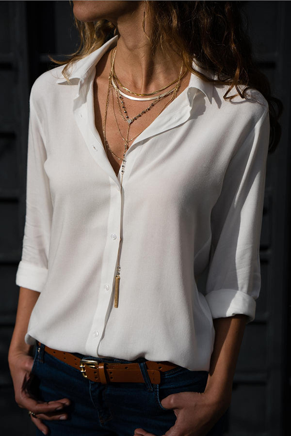 Chemisier Femme En Coton Ajusté Et Boutonné Pour Le Bureau